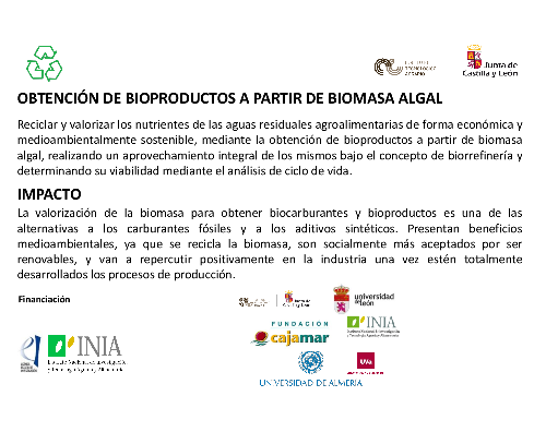 Obtención de bioproductos a partir de biomasa algal